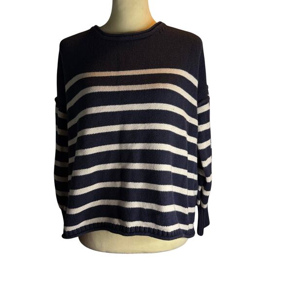 Madewell Conway Pullover Striped Sweater, Deep Indigo, Women’s Small - Picture 3 of 10